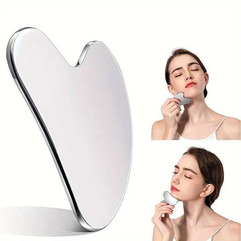 Stainless Steel Heart-shaped Facial Scraping Board