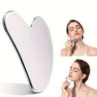 Stainless Steel Heart-shaped Facial Scraping Board