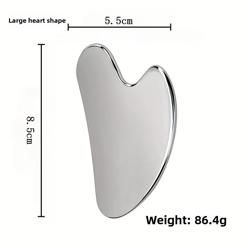 Stainless Steel Heart-shaped Facial Scraping Board